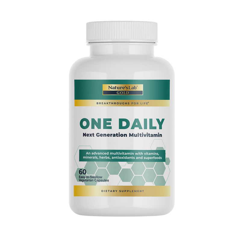 Nature's Lab Gold One Daily Multivitamin - Contains 19 Essential Vitamins & Minerals including Vitamin C, D3 & Zinc - 60 Capsules (2 Month Supply) 60 Count (Pack of 1)