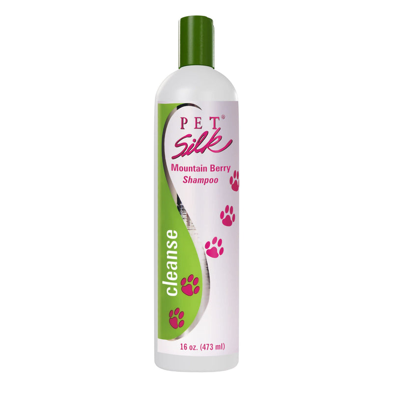 Pet Silk Shampoo - Long Lasting Fresh Scent - Clean and Condition Pet's Fur - Gentle Odor Remover for Puppies, Dogs and Cats (Mountain Berry - 16 oz) - PawsPlanet Australia