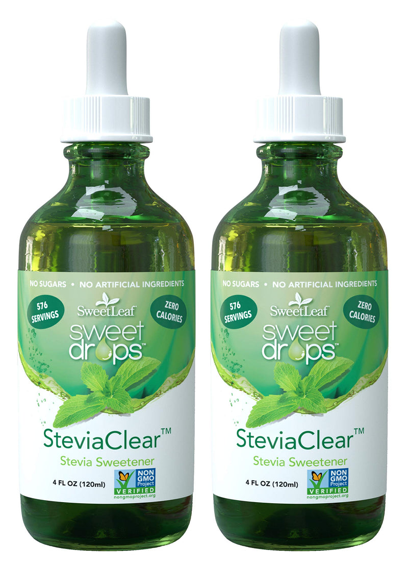[Australia] - SweetLeaf SteviaClear Sweet Drops - Stevia Liquid Drops Sweetener, Pure Stevia Drops with No Bitter Aftertaste, Liquid Sugar Alternative, Zero Calorie, Keto Food, Non-GMO SweetLeaf Stevia, 4 Fl Oz (Pack of 2) 