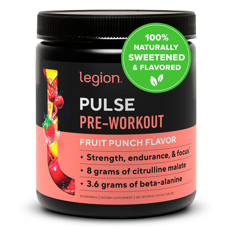 [Australia] - LEGION Pulse Pre Workout Supplement - All Natural Nitric Oxide Preworkout Drink to Boost Energy, Creatine Free, Naturally Sweetened, Beta Alanine, Citrulline, Alpha GPC (Fruit Punch) Fruit Punch 