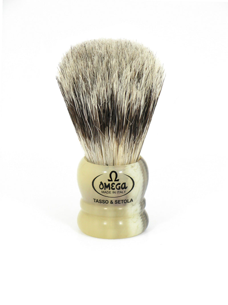 [Australia] - Omega Bristle Mix (Hog Bristle & Badger) Shaving Brush, Resin Handle 