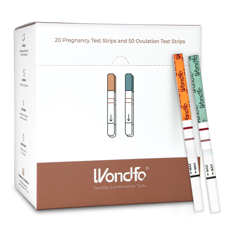 Wondfo 50 Ovulation Test Strips and 20 Pregnancy Test Strips Kit | Rapid Test Detection for Home Self-Checking (50 LH + 20 HCG)-Expirs in Dec 2026 50 LH + 20 HCG