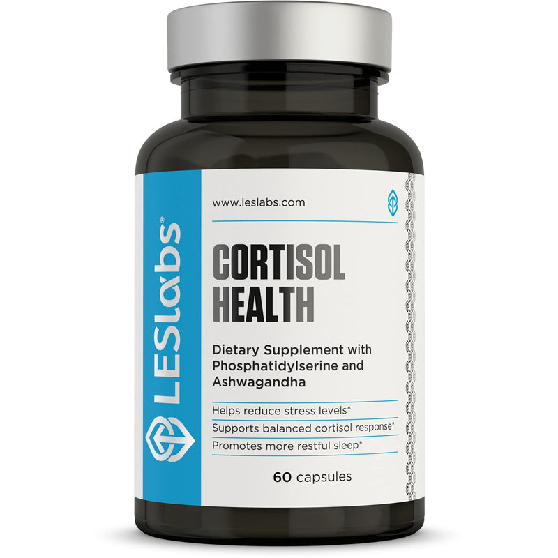 [Australia] - LES Labs Cortisol Health – Stress Relief, Balanced Cortisol Response, Relaxation & Deep Sleep – Phosphatidylserine, Magnesium, Magnolia Bark, Rhodiola Rosea & Ashwagandha – Non-GMO – 60 Capsules 