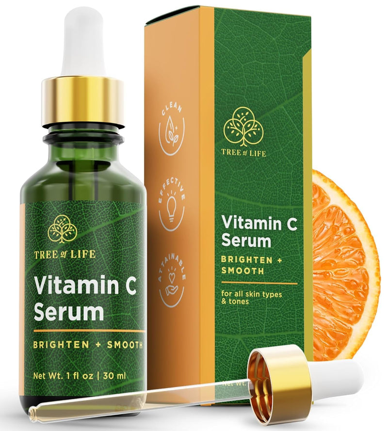 Tree of Life Vitamin C Serum for Face, Dark Spots Remover Face Oil, 1 Fl Oz | Brightening Vitamin C serum for face. Hydrating face oil that targets dark spots and fine lines for clear skin. 1 Fl Oz (Pack of 1) 01. Vitamin C