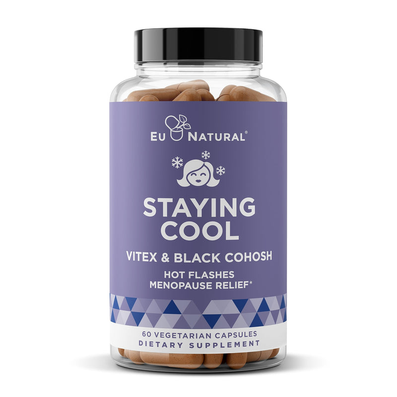 [Australia] - Staying Cool Menopause Supplements for Women – Hormonal Hot Flashes, Weight Support, Night Sweats – Vitex Chaste Tree & Black Cohosh Pills for Natural Relief – 60 Vegetarian Soft Capsules 