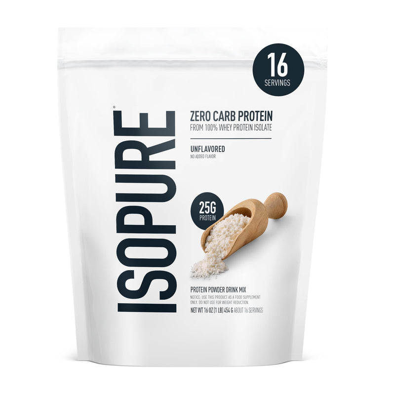 Isopure Zero Carb 100% Pure Whey Isolate Protein Powder, Gluten Free, with Vitamins, Unflavored, 25g Protein Per Serving, 1 Lb, 16 Servings (Packaging May Vary) | 25g Protein Per Serving, 100% Whey Protein Isolate, Gluten Free, with Added Vitamins for ...