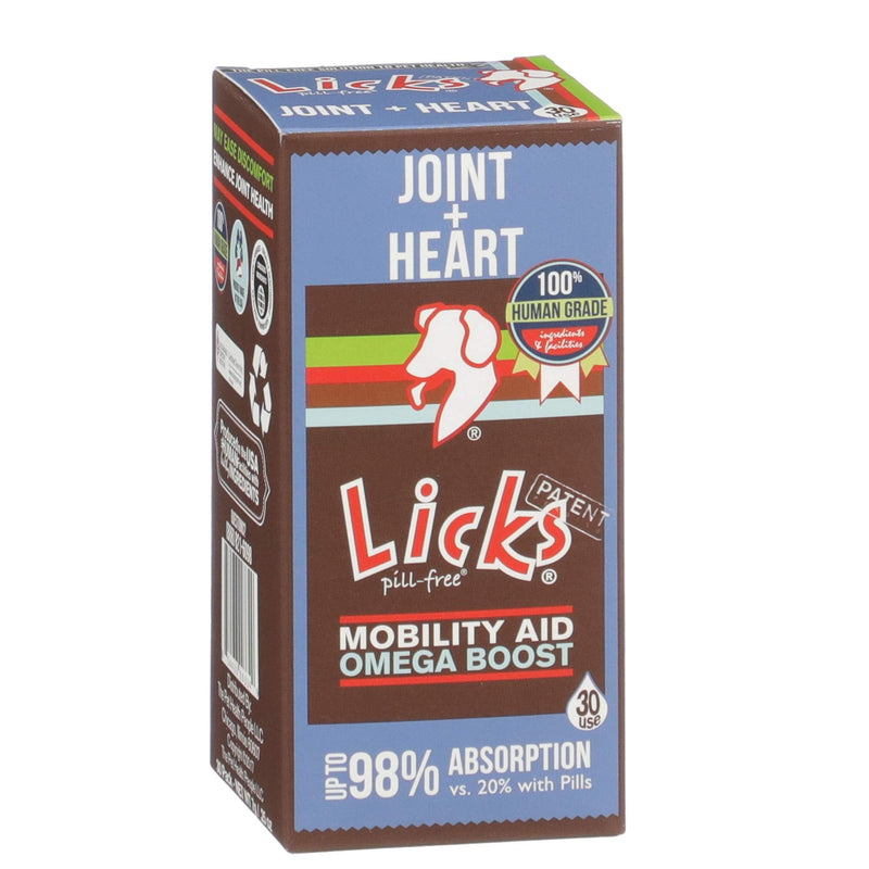 Licks Pill-Free Dog Joint and Heart - Glucosamine & Omega 3 Fish Oil Supplement for Dogs - Inflammation Supplements for Joint Support - Gel Packets - 30 Use 30-use - Large Breed Dog - PawsPlanet Australia