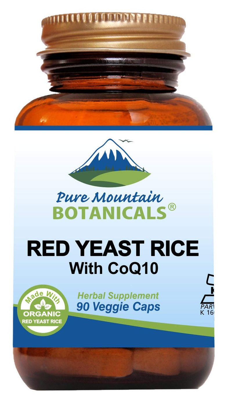[Australia] - Pure Mountain Botanicals Red Yeast Rice with CoQ10 90 Kosher Vegan Capsules Now with 600mg Organic Red Rice Yeast Plus Co Q 10 