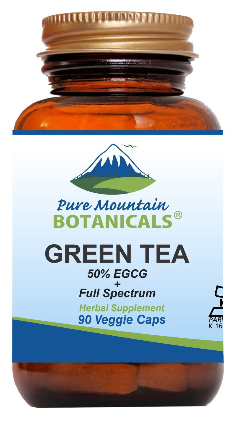 [Australia] - Green Tea Capsules - 90 Kosher Vegan Caps with 450mg Organic Full Spectrum and Pure Green Tea Extract 