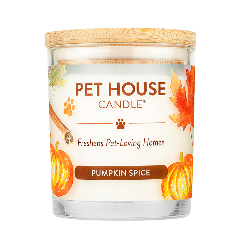 One Fur All Pet House Pumpkin Spice Candle Plant-Based/Soy Candle - Clean Burning Fall Scented Candles, Long Lasting Pet Odor Pumpkin Candle for Home Pack of 1 - PawsPlanet Australia