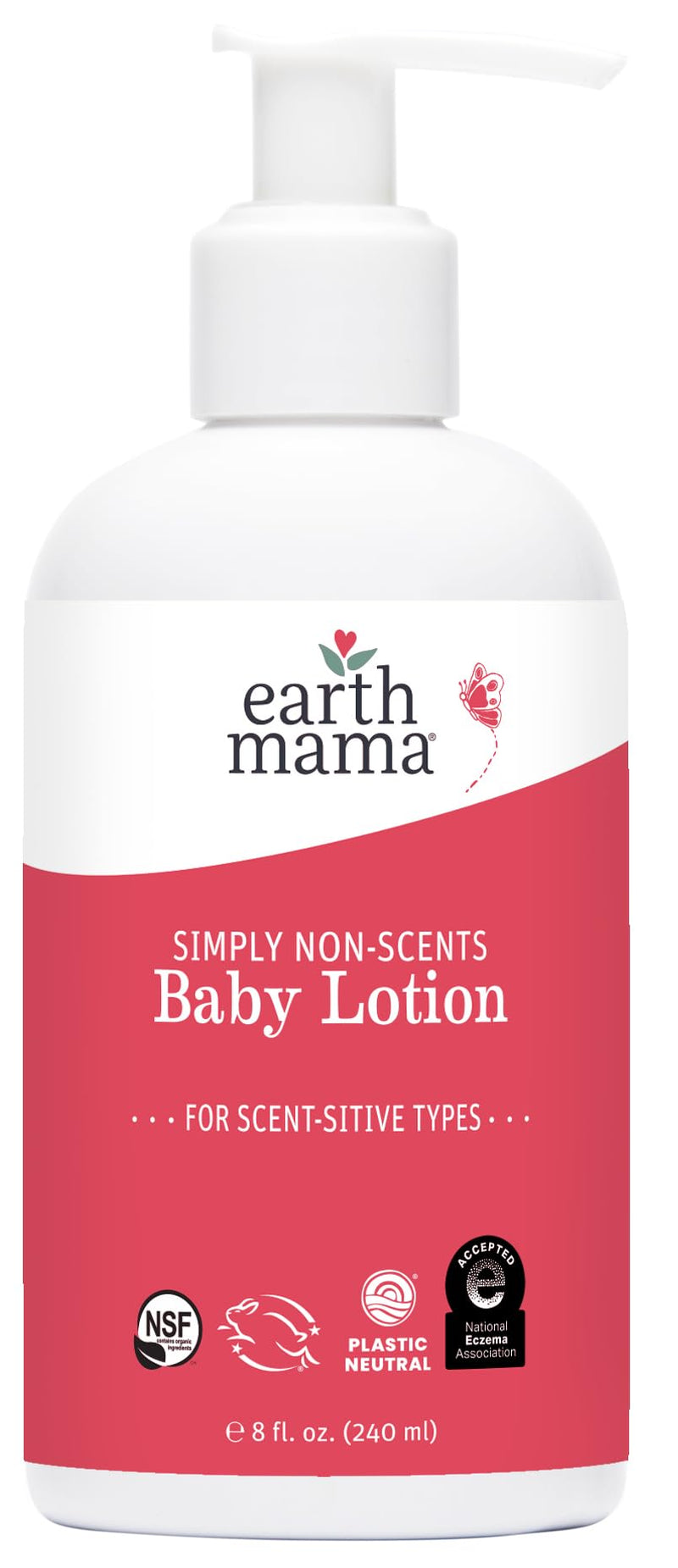 Earth Mama Simply Non-Scents Baby Lotion for Dry Skin - Calendula Cream for Newborn Skin Care - 8 oz - Fragrance Free - Infant Essentials Unscented 8 Fl Oz (Pack of 1)