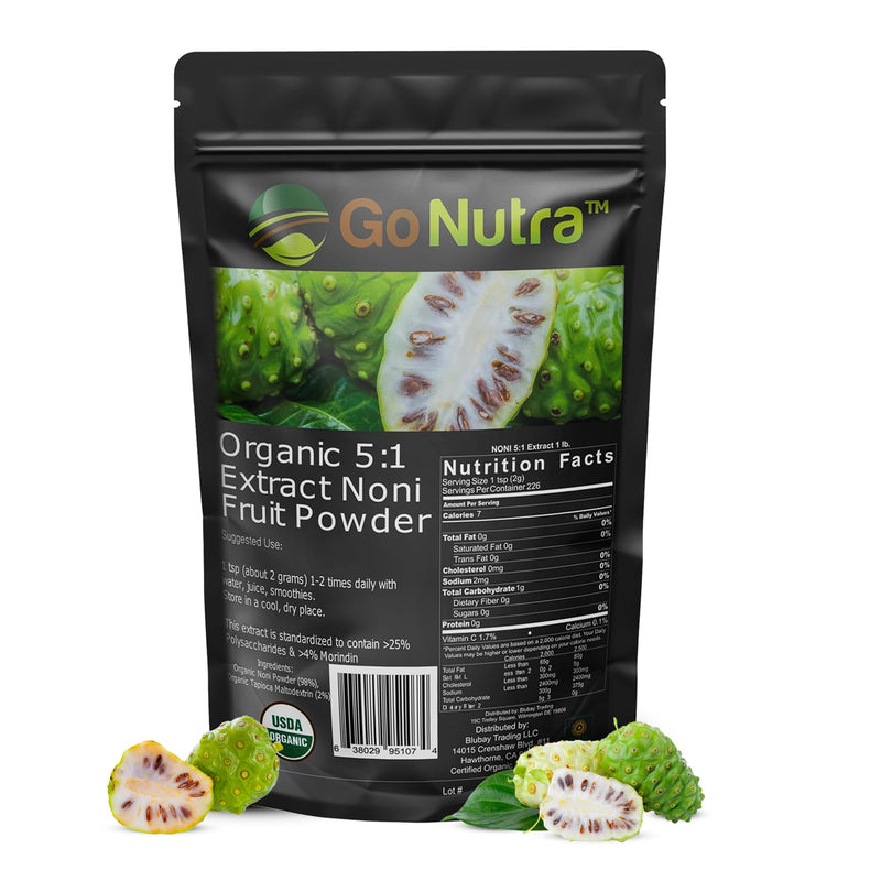 [Australia] - Go Nutra Noni Fruit Powder Organic 5:1 Extract Pure 1lb. (16 oz) Superfood Noni Powder 