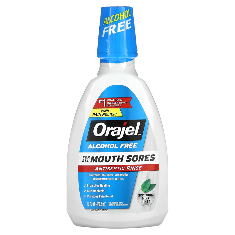 [Australia] - Orajel Alcohol Free Antiseptic Rinse, 16 fl. oz. Mint 16 Fl Oz (Pack of 1) 