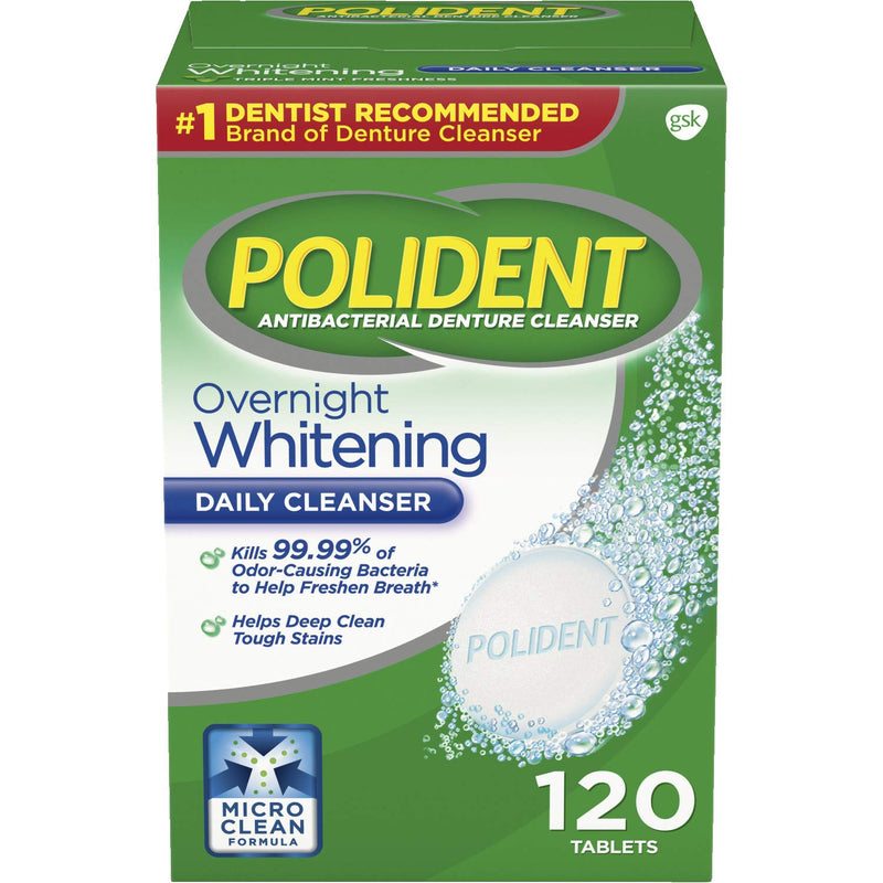 [Australia] - Polident Overnight Whitening Denture Cleanser 120 Tablets (Pack of 2) 