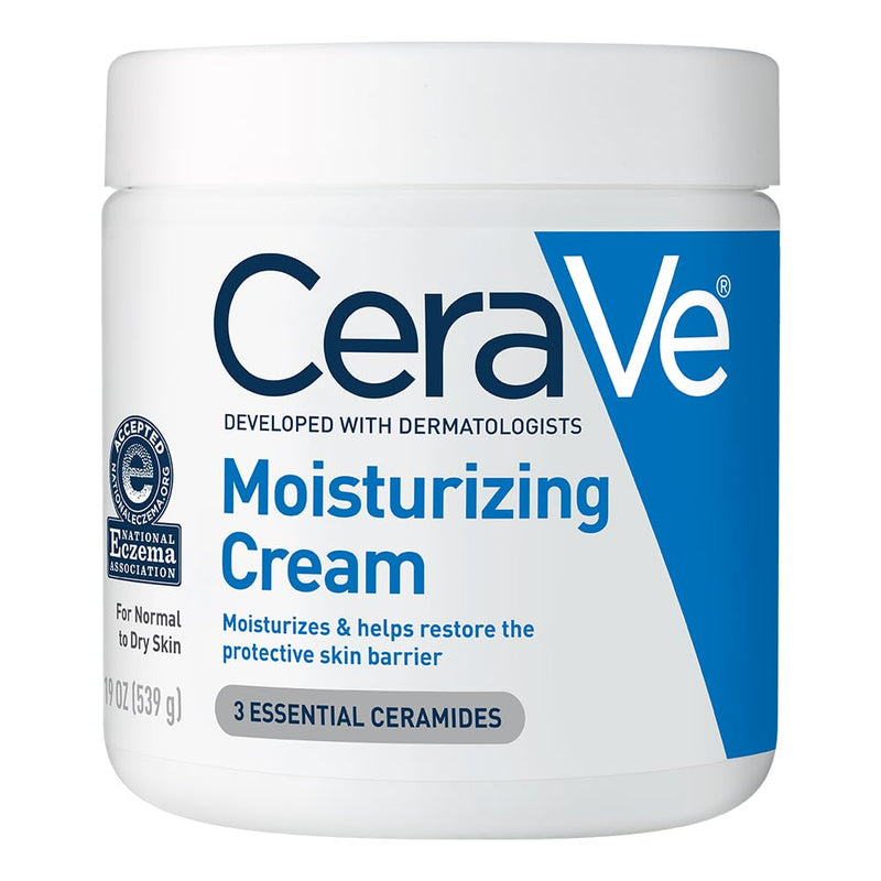 CeraVe Moisturizing Cream, Face Moisturizer & Body Cream, Skin care, 19oz | Hyaluronic Acid For Instant Hydration, Skin Barrier Repair, Ceramide Moisturizer, Fragrance Free, Non-Comedogenic, Daily Use 19 Ounce (Pack of 1)