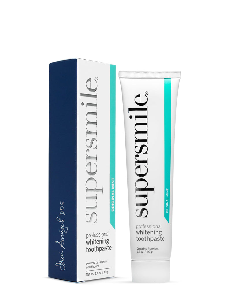 Supersmile Professional Whitening Toothpaste w/ Fluoride - Removes Stains & Whitens Teeth 6 Shades - Enamel Strengthening - No Sensitivity - Travel Size (Original Mint, 1.4 Oz) 1.4 Ounce (Pack of 1)