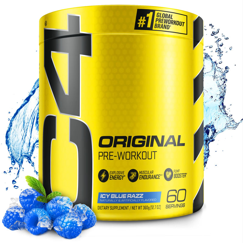 C4 Original Pre Workout Powder with 150mg Caffeine, 60 Servings Blue Raspberry 12.7 Ounce (Pack of 1)