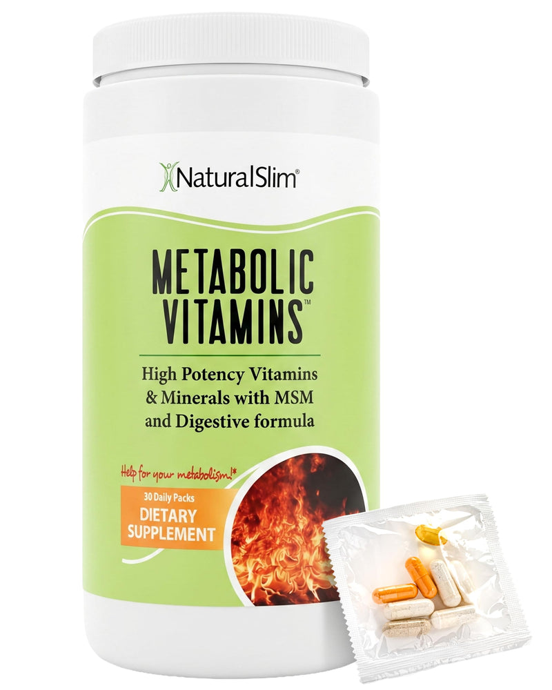 NaturalSlim Metabolic Vitamins, Multivitamin for Women and Men, 1 Pack | Multivitamin for Women and Men, Supports Energy, Metabolism and Nutrient Absorption, Digestive Enzymes, 30 Daily Packs Each 30 Count (Pack of 1)