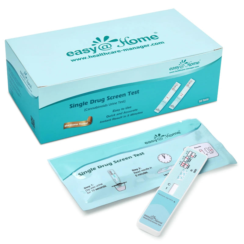 Easy@Home 50 Pack Marijuana Drug Test Kit - Urine THC Test for Home Use | THC Urine Tests (Cannabinoids Test) for Home Use, THC Detox Testing Kits 50ng/mL, Drug Testing Kit Track THC Detox #EDTH-114