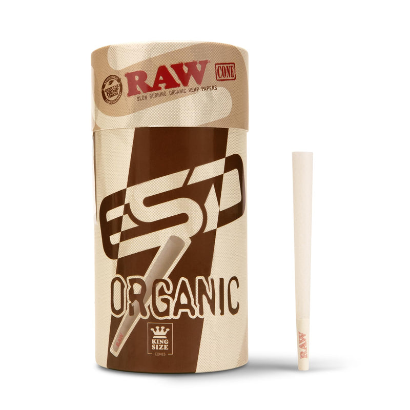 [Australia] - RAW Cones Organic King Size | 100 Pack | Pre Rolled Papers with Tips Included 