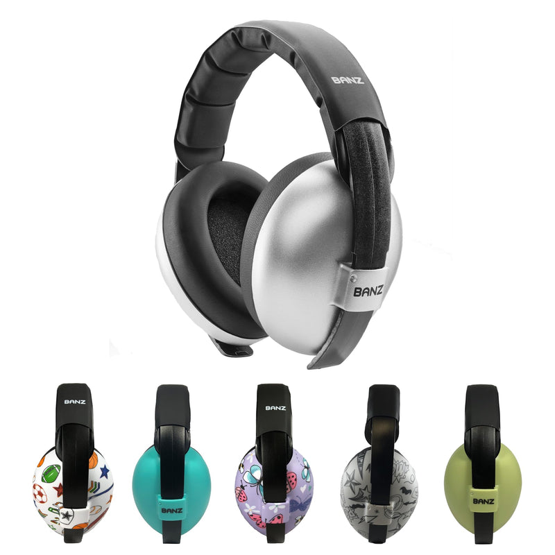 [Australia] - Banz Infant Hearing Protection Sound Blocking Earmuffs (Silver) 