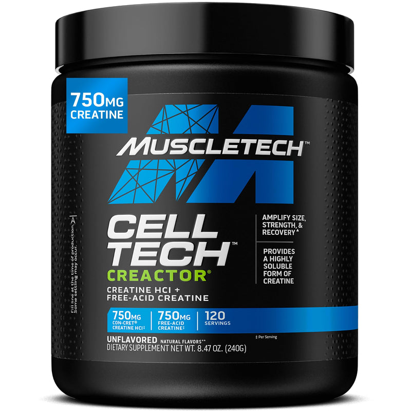 [Australia] - MuscleTech Cell-Tech Creactor Creatine HCl Powder,Post Workout Muscle Builder for Men & Women ,Creatine Hydrochloride + Free-Acid,Unflavored (120 Servings),8.47 oz Unflavored 8.47 Ounce (Pack of 1) 