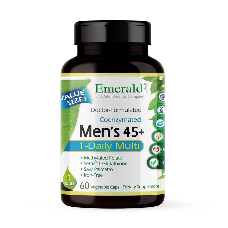 [Australia] - EMERALD LABS Men's 45+ 1-Daily Multi - Made with Saw Palmetto, Lycopene & More for Heart, Bone & Immune Support* - Gluten-Free - 60 Vegetable Capsules 60 Count (Pack of 1) 