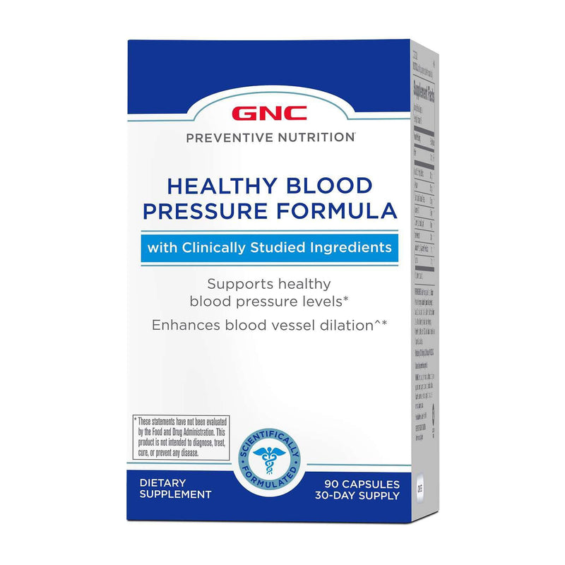 GNC Preventive Nutrition Healthy Blood Pressure Formula - 90 Capsules | Supports Healthy Blood Pressure Levels and Enhances Blood Vessel Dilation, Gluten-Free with No Milk or Artificial Flavors