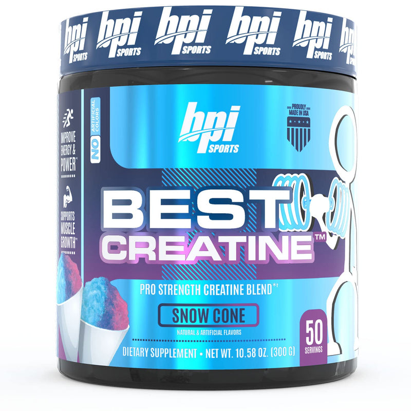 [Australia] - BPI Sports Best Creatine - Creatine Monohydrate, Himalayan Salt - strength, Pump, Endurance, Muscle Growth, Muscle Definition - No Bloat - Snow Cone - 50 servings - 10.58 Oz 50 Servings (Pack of 1) 