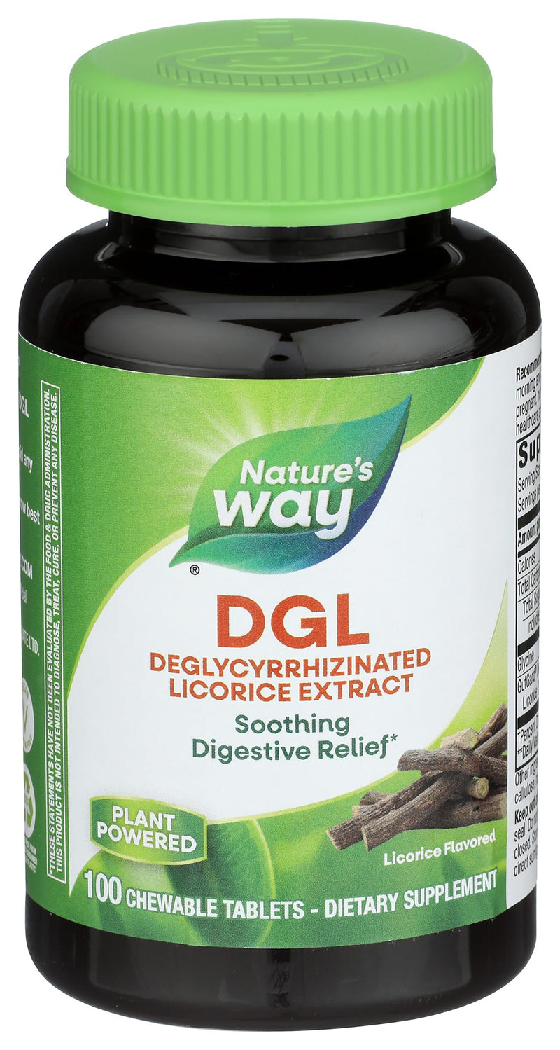 [Australia] - Nature's Way Nature's Way Dgl 3:1 (deglycyrrhizinated Licorice) Digestive Relief, Original, 100 Chewables, Licorice Flavored, 100 Count 