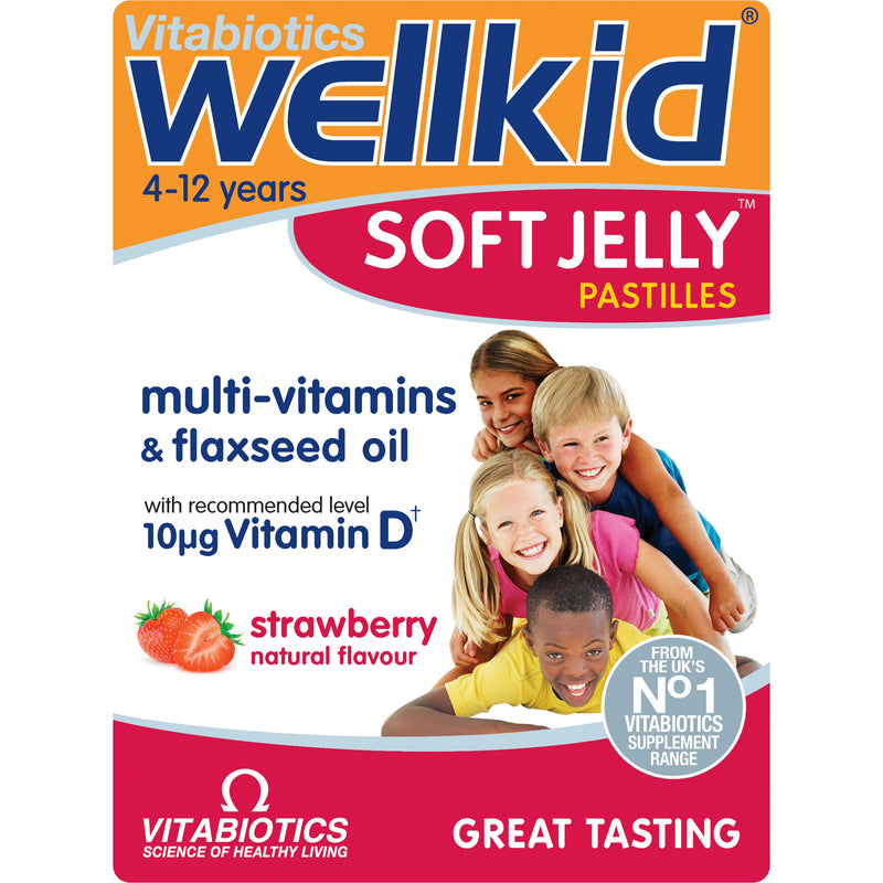 Wellkid Soft Jelly Strawberry Pastilles - Pack of 30