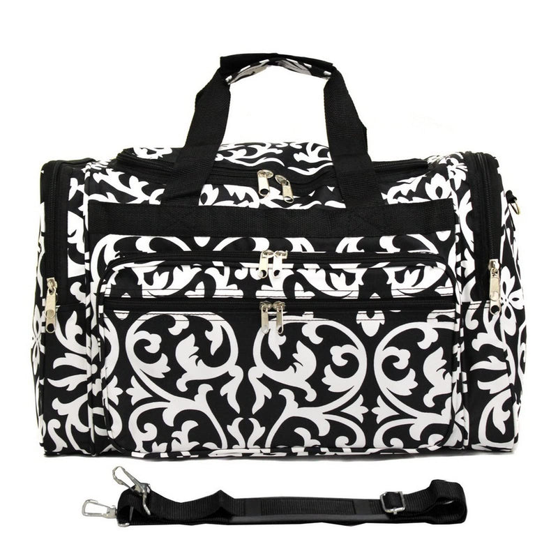 World Traveler Feel Good Prints 19-inch Duffel Bag, Black/White, One Size (81T19-501-B) Black/White -