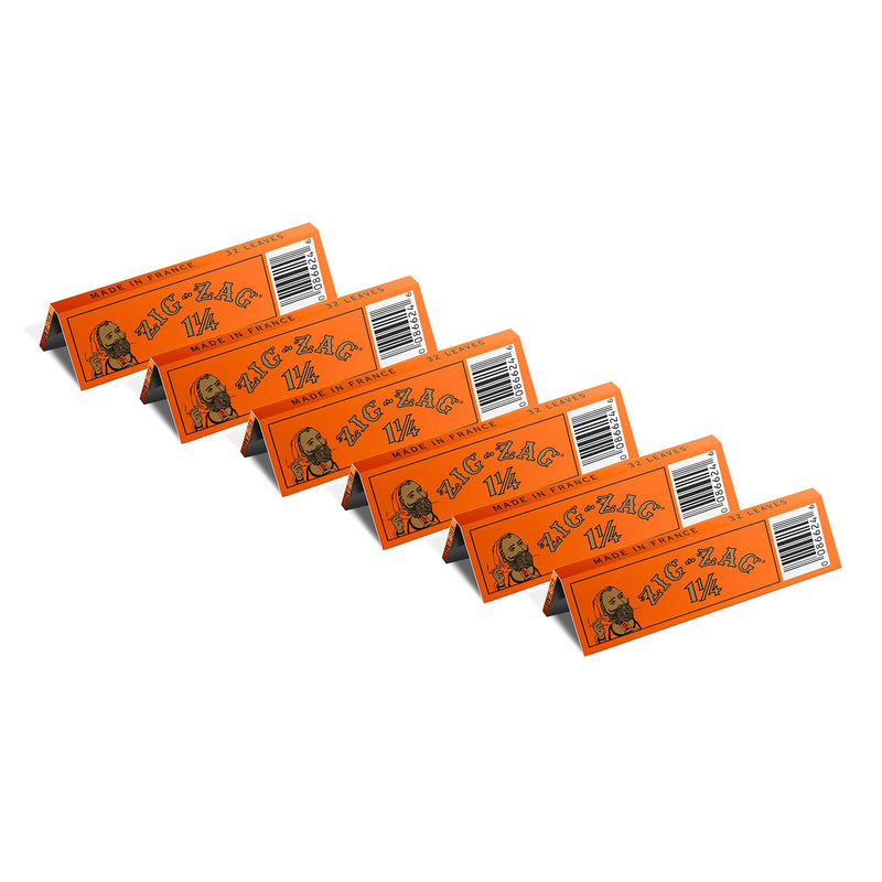 [Australia] - ZIG-ZAG Rolling Papers French Orange 1 1/4 (6 Booklets) 6 Pack 
