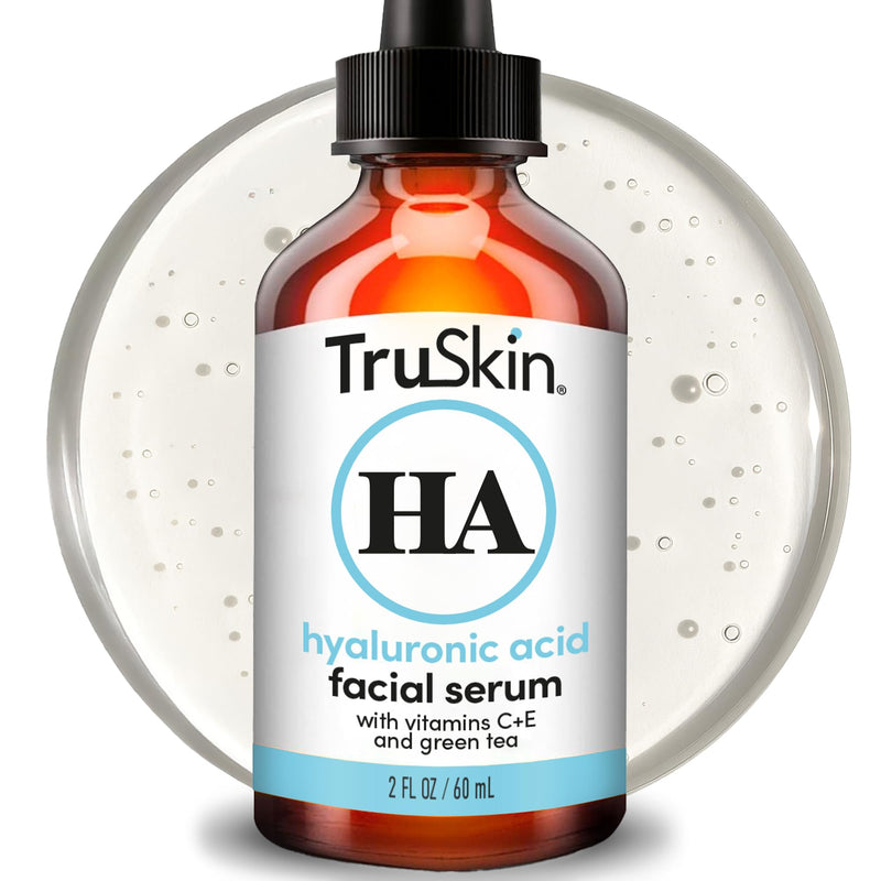 TruSkin Hyaluronic Acid Serum for Face for Hydrated, Plumper Skin, 2 fl oz | With 7 ultra-hydrating ingredients to replenish moisture and leave skin feeling soft, smooth and healthy-looking 2 Fl Oz (Pack of 1)