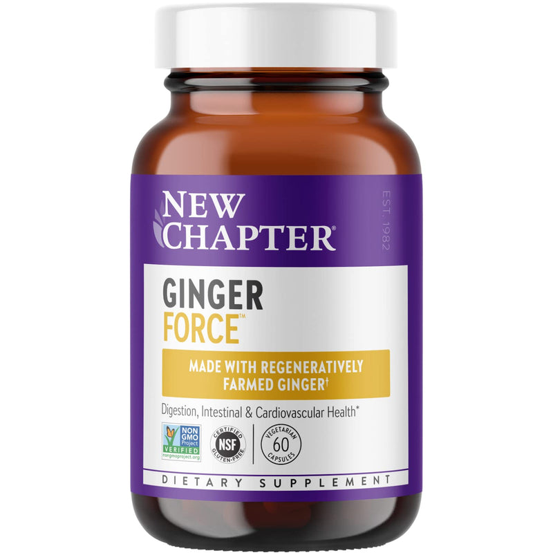 [Australia] - New Chapter Ginger Supplement Force with Supercritical Organic + Non-GMO Ingredients Vegetarian Capsules, 60 Count 60 Count (Pack of 1) Vegetarian Capsule 