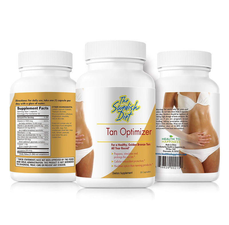 [Australia] - Tan Optimizer –Great Tanning Pills with Beta Carotene Vitamin A (25,000 IU) Immune System Great Cellular Antioxidant Support Copper, Lycopene, Selenium, Zinc & Many More Vitamins, 30 Count (Pack of 1) 