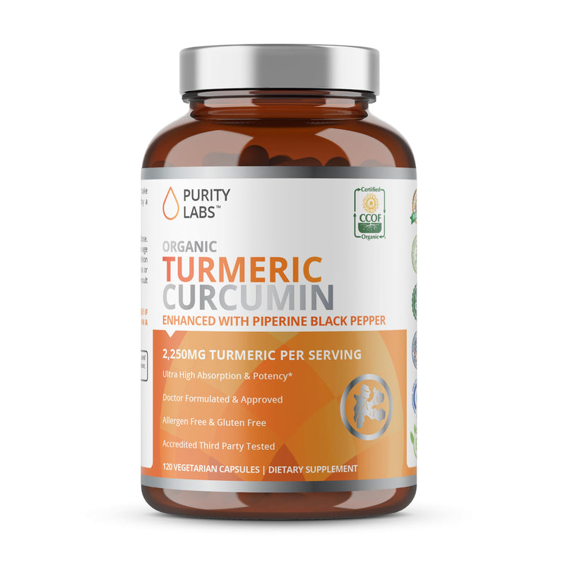 [Australia] - Organic Turmeric Curcumin with Black Pepper Bioperine 2,250 MG/Serving, 95% curcuminoids - Antioxidant Joint Supplement, Muscle & Brain Support - Turmeric Supplement, Non-GMO, Vegetarian, 120 Capsules 1 
