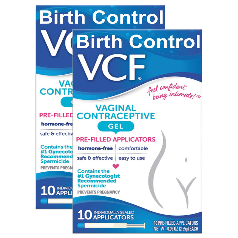 [Australia] - VCF Vaginal Contraceptive Gel Prefilled Applicators with Spermicide, 2 Boxes of 10 Prevents Pregnancy, Nonoxynol-9 Kills Sperm on Contact, Hormone-Free, Easy to Use, VCF Works Instantly. 20 Total 10 Count (Pack of 2) 
