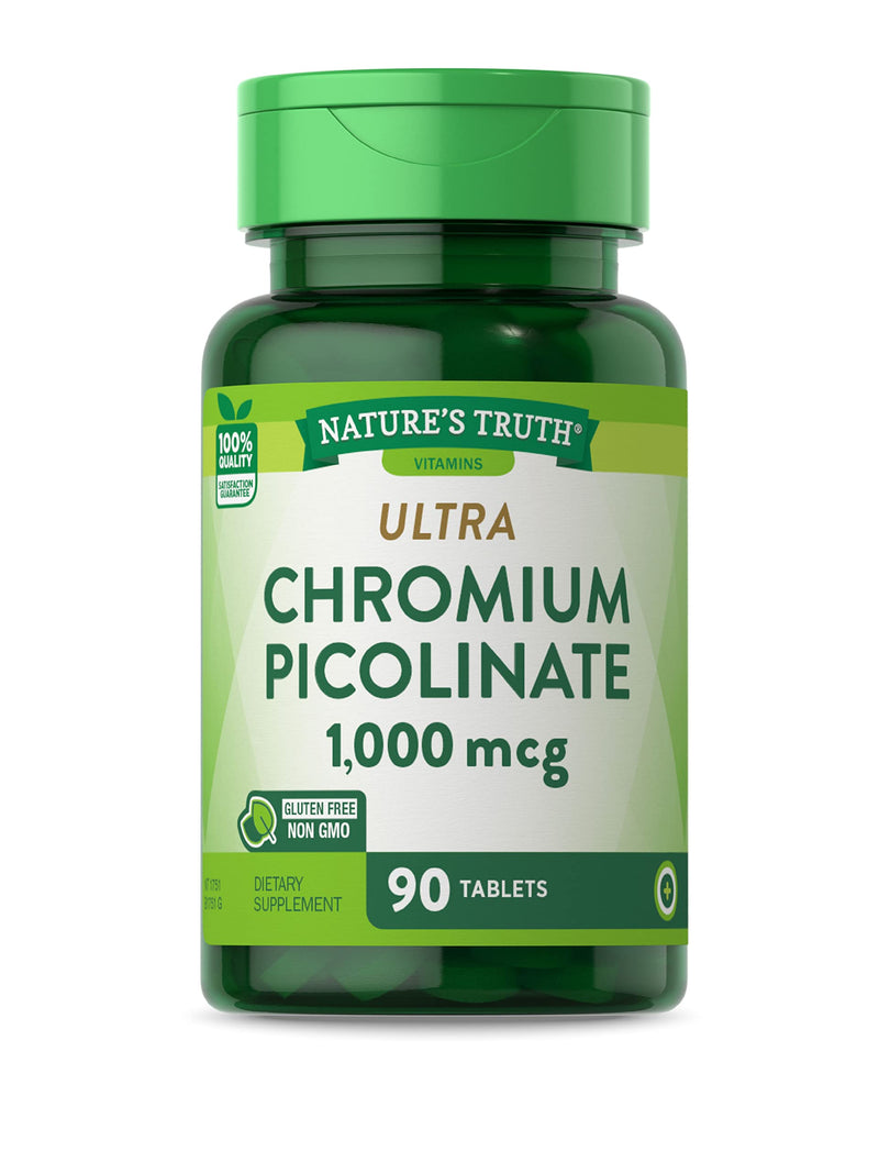 [Australia] - Ultra Chromium Picolinate 1000mcg | 90 Tablets | Vegetarian, Non-GMO & Gluten Free Supplement | by Nature's Truth 