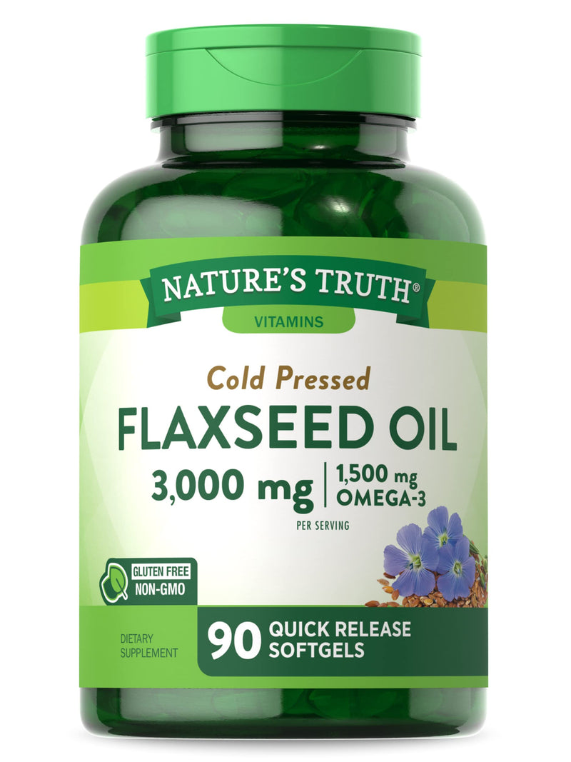 [Australia] - Flaxseed Oil Softgels | 90 Count | Cold Pressed, Non-GMO & Gluten Free Supplement | by Nature's Truth 