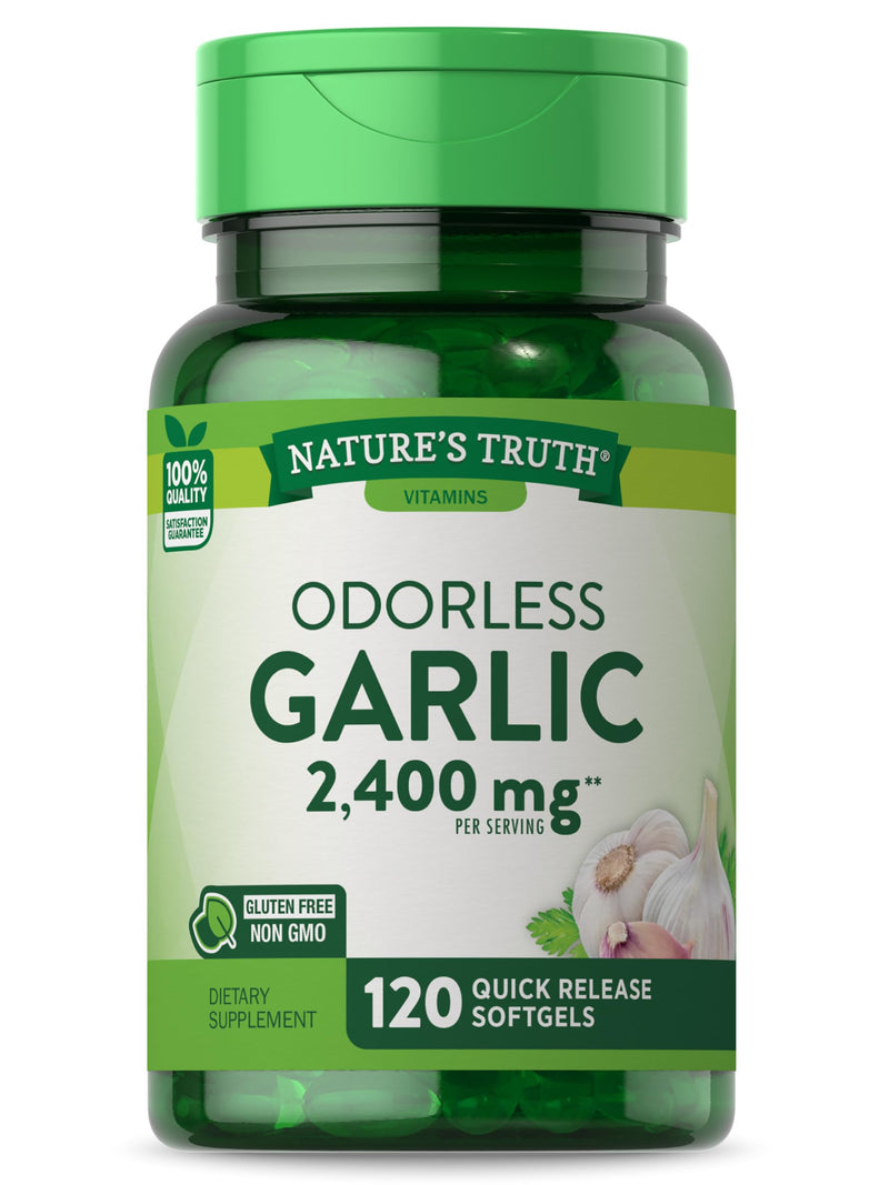 [Australia] - Odorless Garlic 2400 mg | 120 Softgel Capsules | High Strength Extract Pills | Non-GMO, Gluten Free Supplement | by Nature's Truth 120 Count (Pack of 1) 