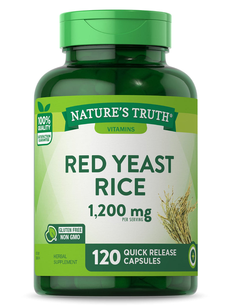 [Australia] - Red Yeast Rice Capsules | 120 Count | Non-GMO, Gluten Free | By Nature's Truth 