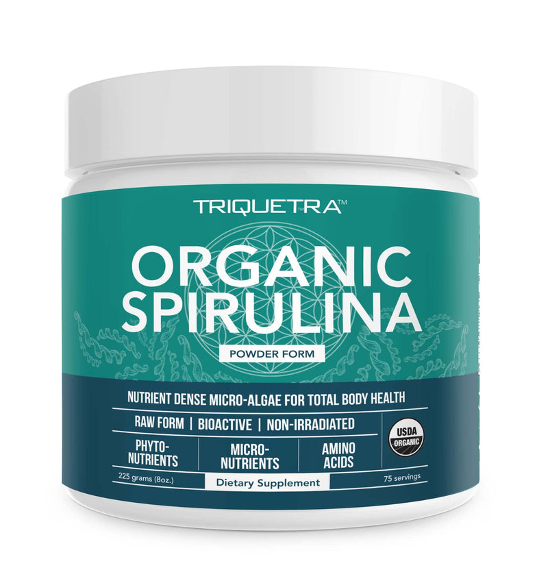 [Australia] - Organic Spirulina Powder - Made with Parry® Spirulina. The Best Spirulina in The World, Highest Nutrient Density - Non-Irradiated, 4 Organic Certifications, Vegan Farming Process (75 Servings - 8 oz.) 8 Ounce (Pack of 1) 