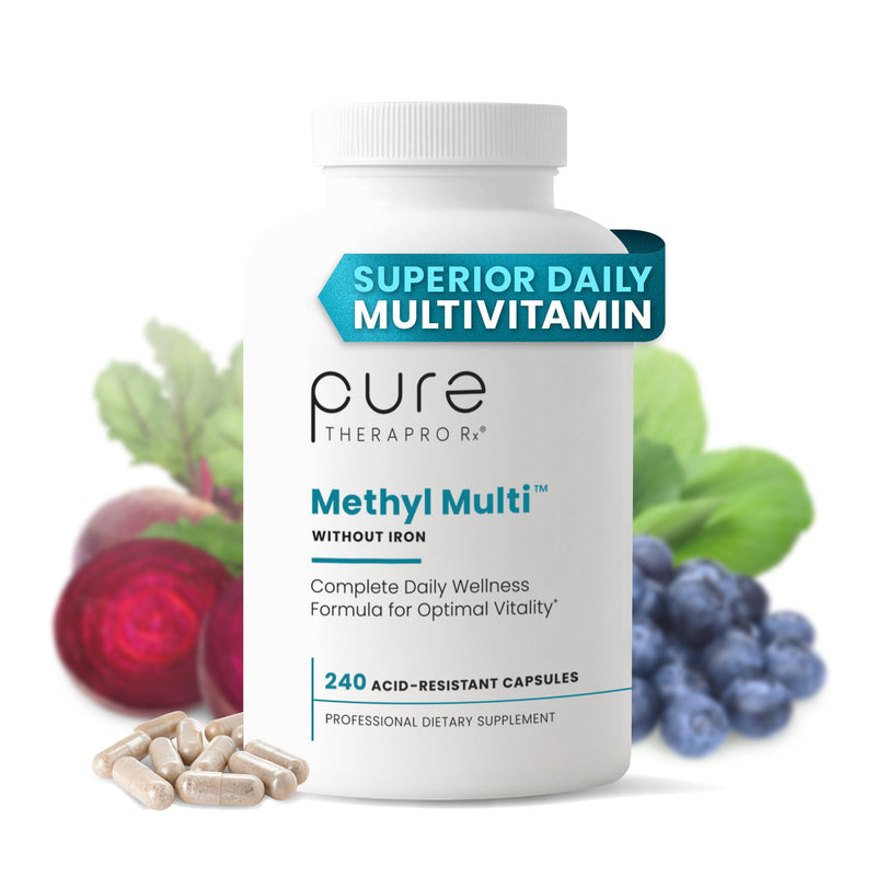 Pure Therapro Rx Methyl Multi Without Iron, Multivitamin, 240 Capsules | Includes Methyl B12 & Methylfolate, For Men & Women, Made in USA, 4-Month Supply 240 Count (Pack of 1)