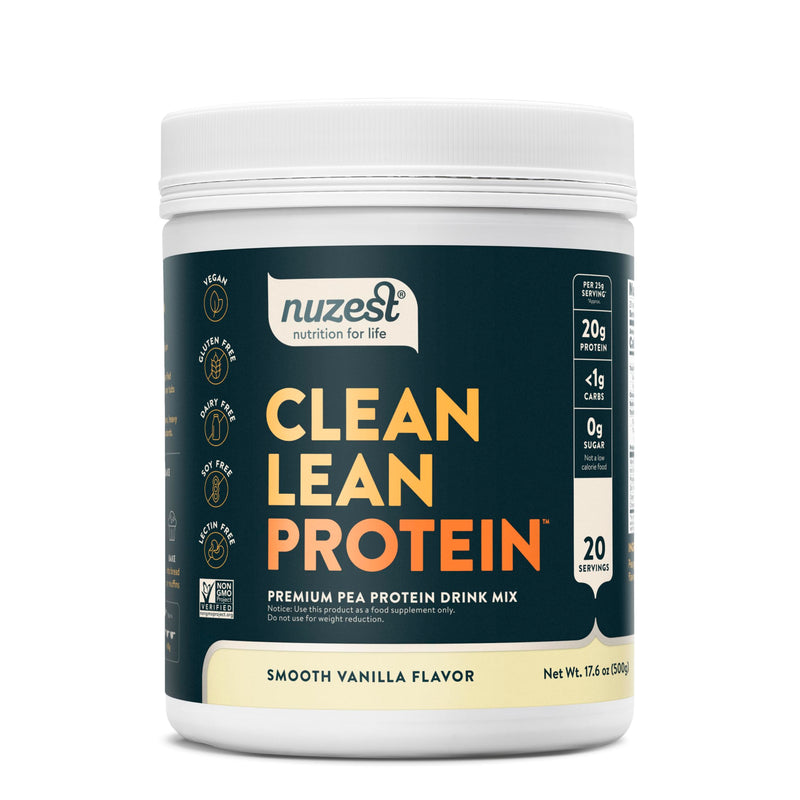 [Australia] - Nuzest - Pea Protein Powder - Clean Lean Protein, Premium Vegan Plant Based, Dairy Free, Gluten Free, GMO Free, Naturally Sweetened Protein Shake, Smooth Vanilla, 20 Servings, 1.1 lb 1.1 Pound (Pack of 1) 