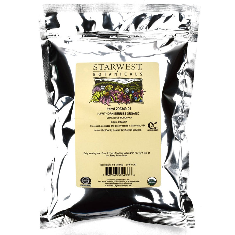 [Australia] - Starwest Botanicals Organic Hawthorn Berries Whole, 1 Pound 