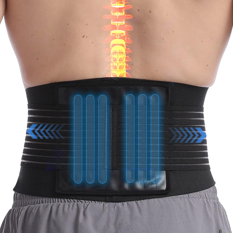 [Australia] - Back Brace by BraceUP for Men and Women - Breathable Waist Lumbar Lower Back Support Belt for Sciatica, Herniated Disc, Scoliosis Back Pain Relief, Heavy lifting, with Dual Adjustable Straps (L/XL) Large/X-Large (Pack of 1) 