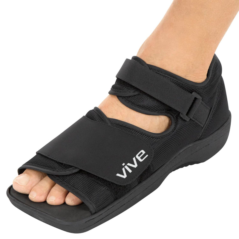 [Australia] - Vive Post Op Shoe - Lightweight Medical Walking Boot with Adjustable Strap - Orthopedic Recovery Cast Shoe for Post Surgery, Fractured Foot, Injured Toes, Stress Fracture, Sprains - Left or Right Foot Small 