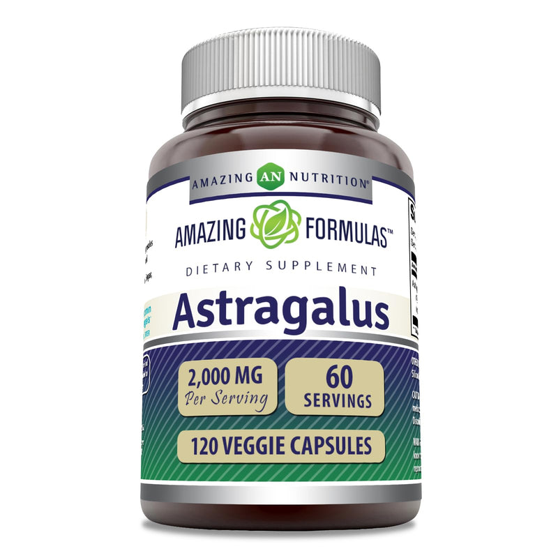 [Australia] - Amazing Formulas Astragalus 2000 mg Per Serving 120 Capsules Supplement | Made From Pure Astragalus Membranaceus Plant Root Extract | Non-GMO | Gluten Free 120 Count 