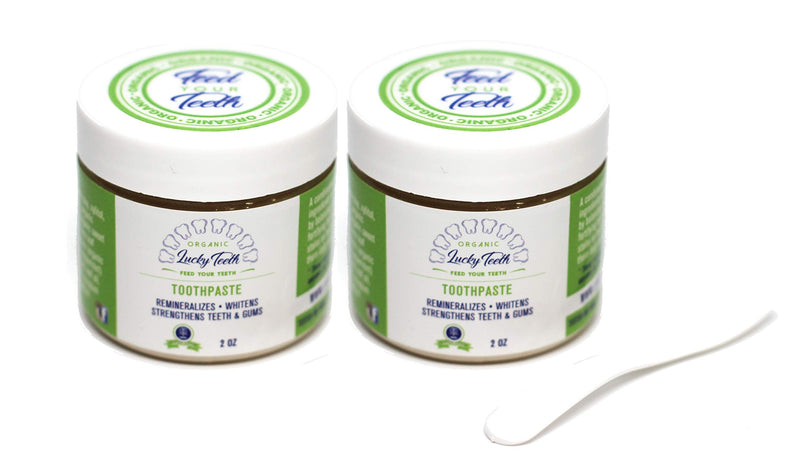 [Australia] - Lucky Teeth Organic Toothpaste-All Natural, Remineralizes and Fortifies Teeth and Gums. (2 oz 2 Pack) 2 Ounce 2 Pack 